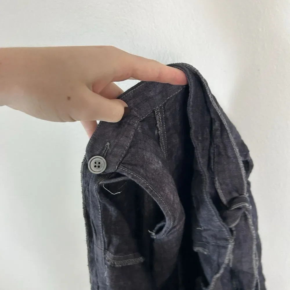 Zara Linen Pareo Pants Wrap Design Wide Leg Women’s Sz L Sarong Gray Tie Dye